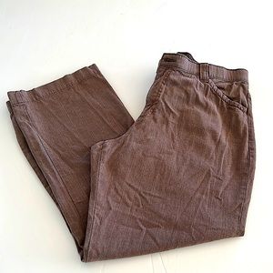 Brown Cotton/ Spandex Pants with contrast light pinstripe Size 16M